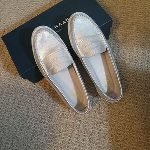 Cole Haan Women's Shimmering Silver Loafers